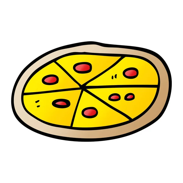 Kreslený Doodle Pizzu Vektor Ilustrace — Stockový vektor