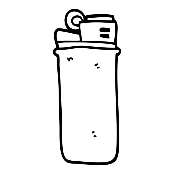 Line Drawing Cartoon Disposable Lighter — Stock Vector