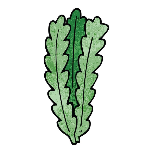 Kreslený Doodle Zelené Listy — Stockový vektor