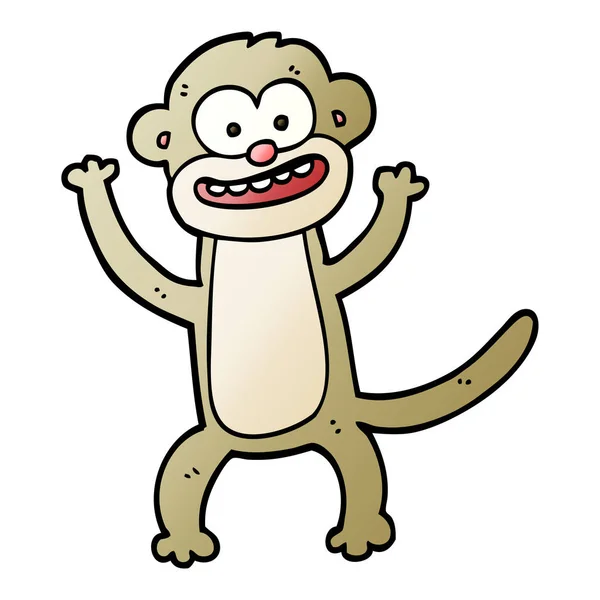Vector Gradient Illustration Cartoon Monkey — Stock Vector