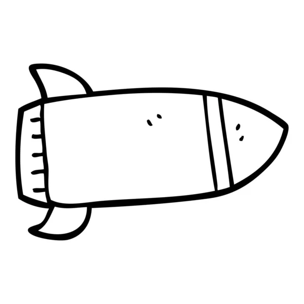 Kreslení Čar Kreslených Červená Raketa — Stockový vektor