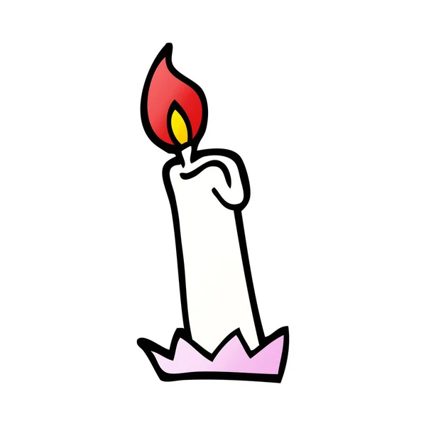 Vector Gradient Illustration Cartoon Birthday Candle — Stock Vector