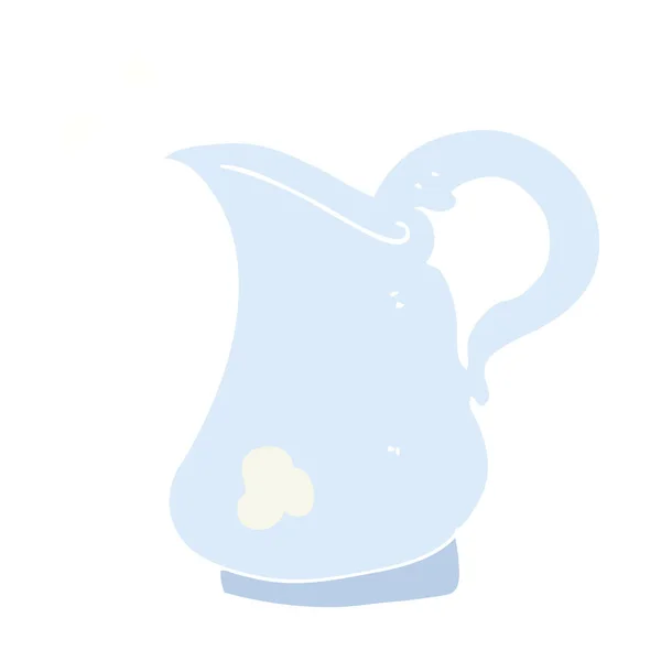 牛奶壶的扁平颜色例证 — 图库矢量图片