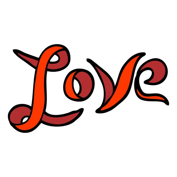 Χέρι Συρμένο Doodle Στυλ Καρτούν Αγάπης Banner — Διανυσματικό Αρχείο