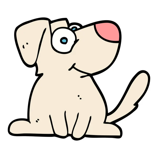 Dessin Animé Dessiné Main Style Doodle Chien Heureux — Image vectorielle