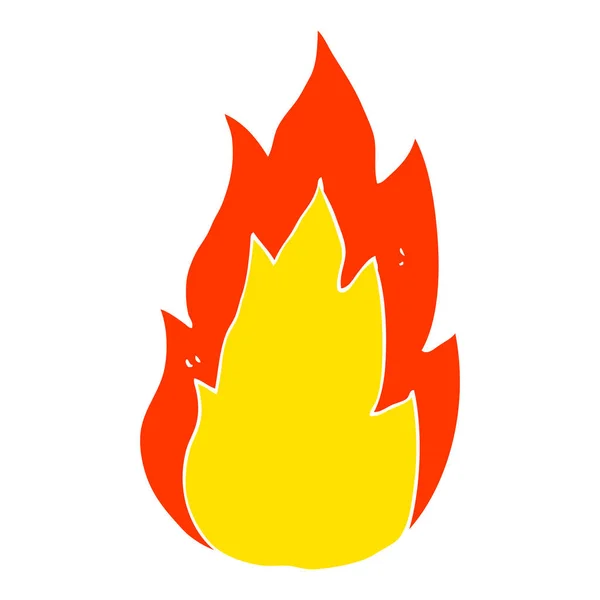 Flat Color Illustration Fire — Stock Vector
