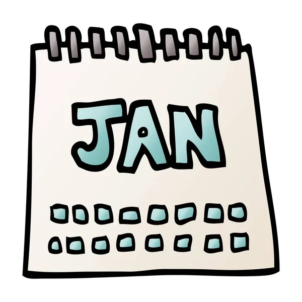 Cartoon Doodle Calendar Showing Month January — Stock Vector