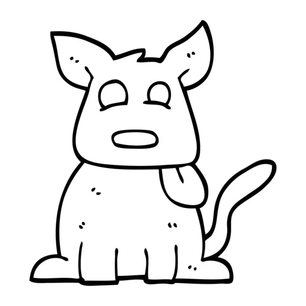 Dibujos Animados Blanco Negro Perro Feliz — Vector de stock