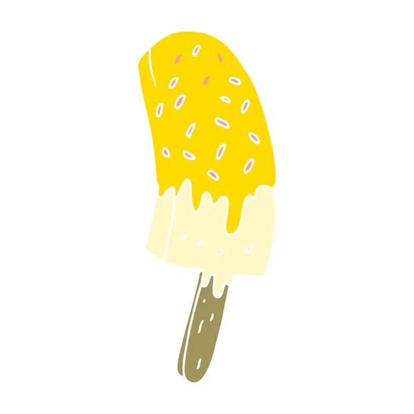 Plat Couleur Style Bande Dessinée Crème Glacée Lolly — Image vectorielle