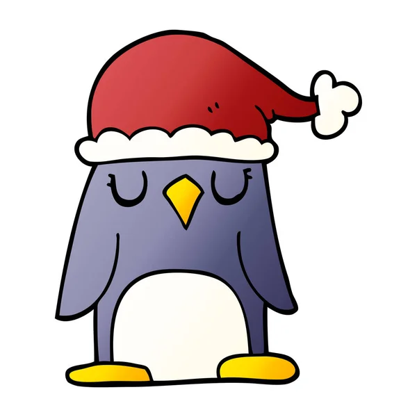 Мультяшний Каракулевий Різдвяний Пінгвін — стоковий вектор
