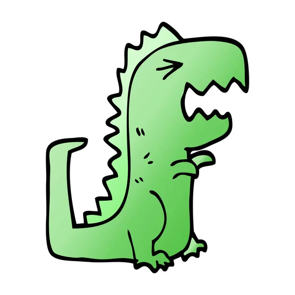 Doodle Desenhos Animados Rugindo Rex —  Vetores de Stock