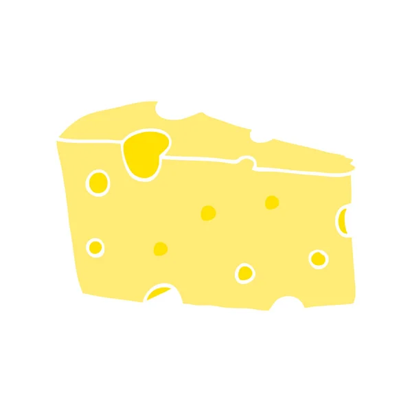 Düz Renk Tarzı Çizgi Film Peynir — Stok Vektör