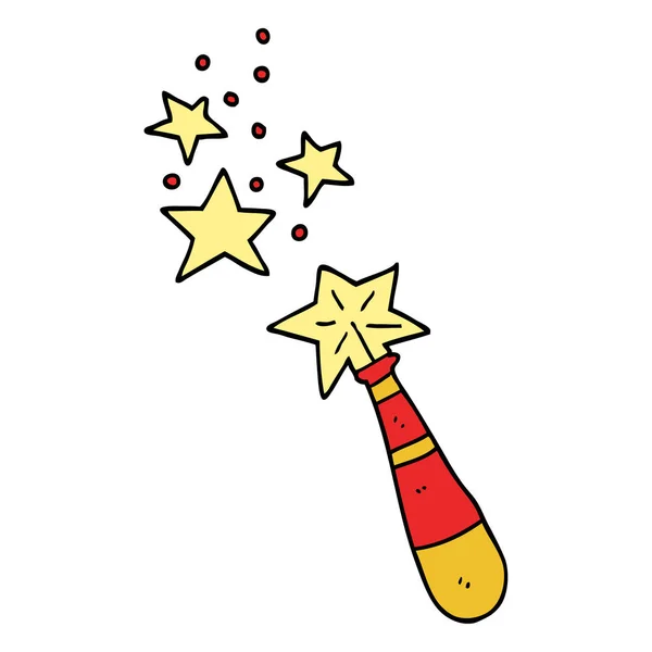 Cartoon Doodle Magic Wand — Stock Vector