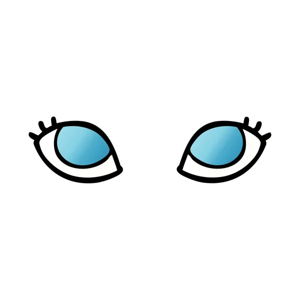 Cartone Animato Doodle Occhi Blu — Vettoriale Stock