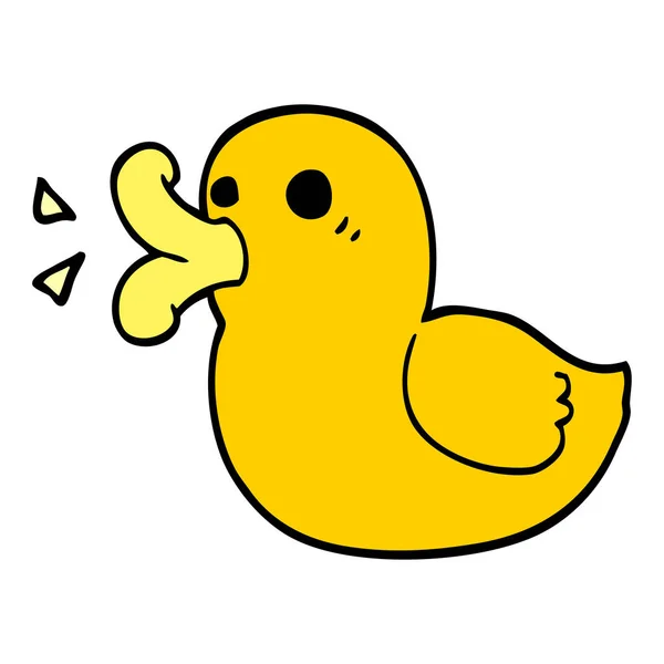Cartoon Doodle Rubber Duck — Stock Vector
