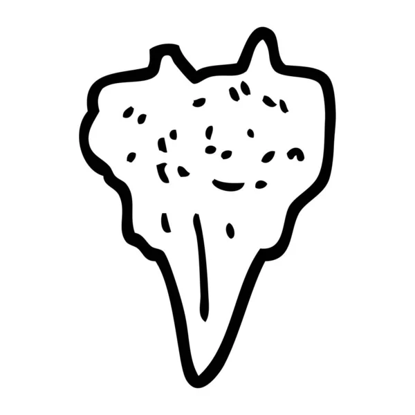 Black White Cartoon Dog Tooth — Stock Vector