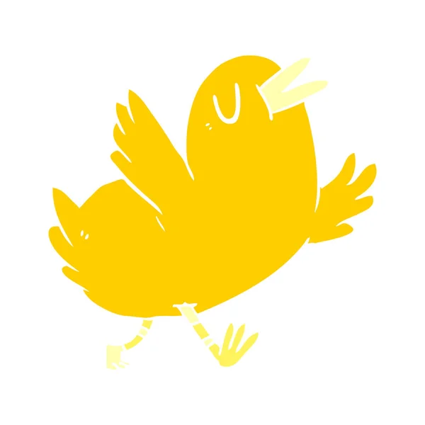 Düz Renk Stil Karikatür Mutlu Kuş — Stok Vektör
