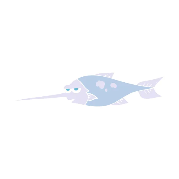 箭鱼的扁平颜色例证 — 图库矢量图片