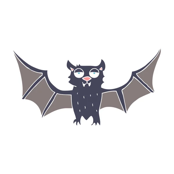 Plochý Barevný Obrázek Halloween Bat — Stockový vektor