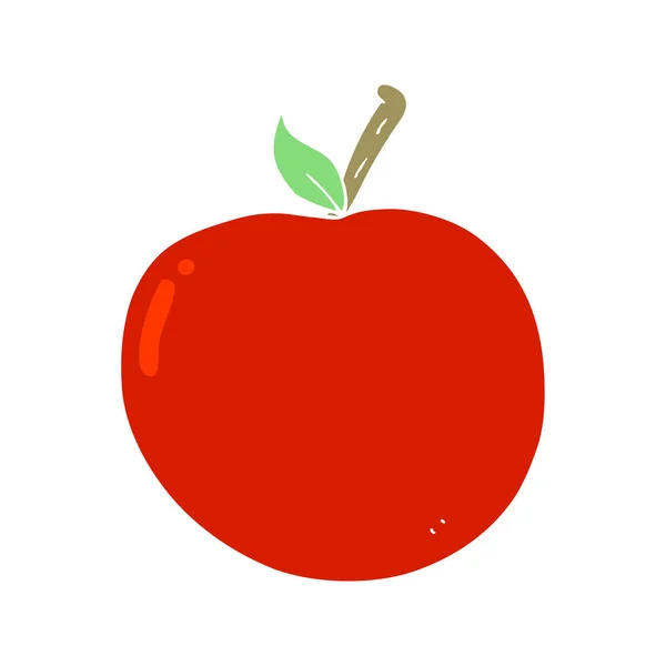 Egale Kleur Stijl Cartoon Apple — Stockvector