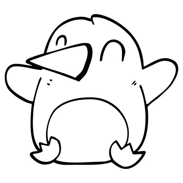 Zeichnung Cartoon Tanzender Pinguin — Stockvektor