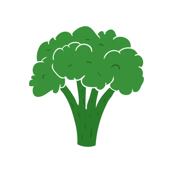 Plochý Barevný Styl Kreslených Brokolice — Stockový vektor
