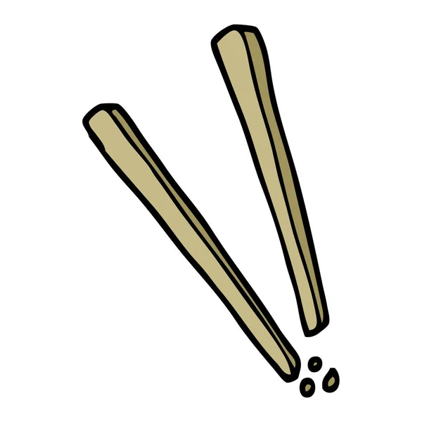 Cartoon Doodle Trä Ätpinnar — Stock vektor
