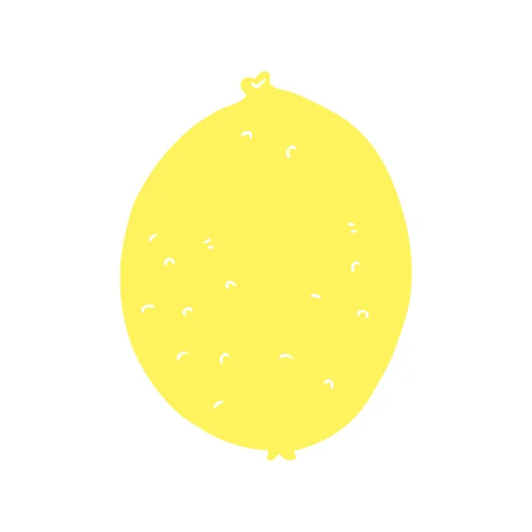 Плоский Цветовой Стиль Мультфильм Лимон — стоковый вектор