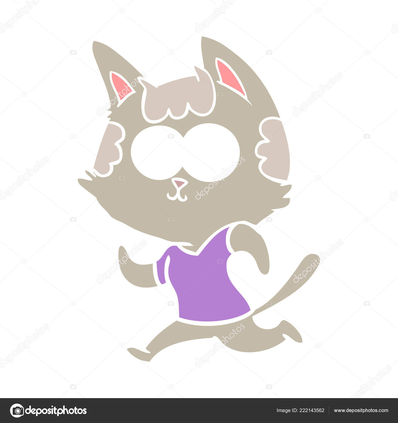 Heureux Plat Couleur Style Dessin Anime Chat Jogging Image Vectorielle Par Lineartestpilot C Illustration Heureux Plat Couleur Style Dessin Anime Chat Jogging Image Vectorielle Par Lineartestpilot C Illustration