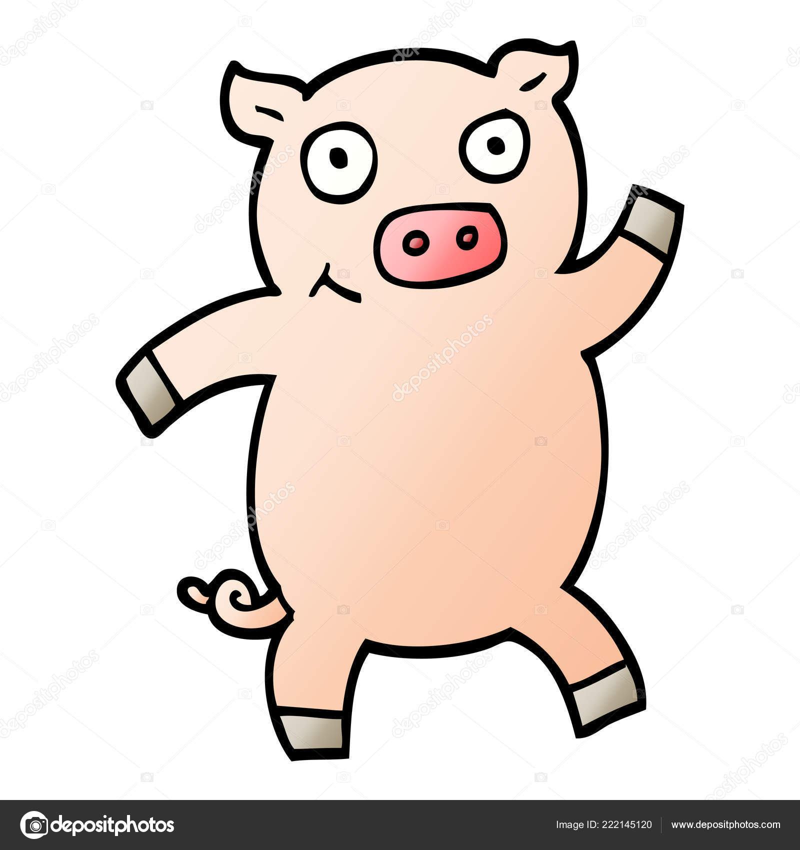 豚ダンス ベクトル グラデーション イラスト漫画 ストックベクター C Lineartestpilot