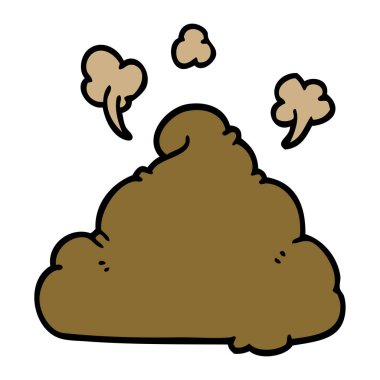 karikatür doodle kaka düz simgesi, vektör, illüstrasyon