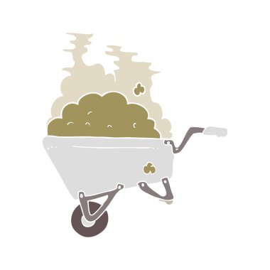 El arabası kir ve tam düz renkli çizimi