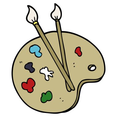 çizgi film doodle sanatçı paleti