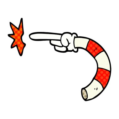 çizgi film doodle işaret eden bir ele