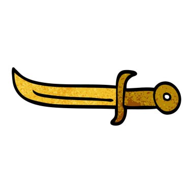 çizgi film doodle altın hançer