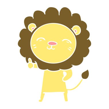 düz renk tarzı çizgi film aslan