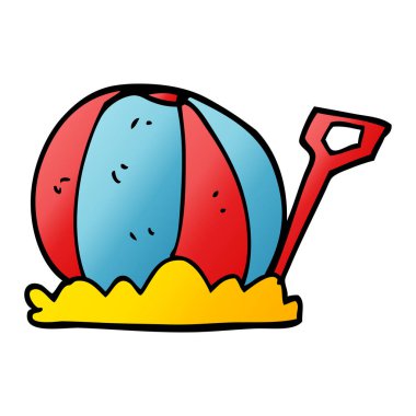 Doodle beachball ve maça çizgi film