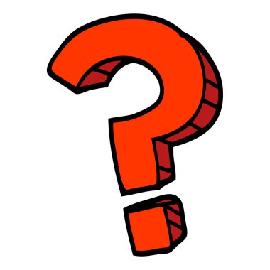 elle çizilmiş doodle tarzı çizgi film soru işareti