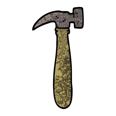Grunge dokulu illüstrasyon karikatür çekiç