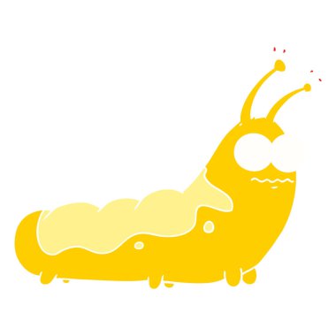 komik düz renk tarzı çizgi film tırtıl