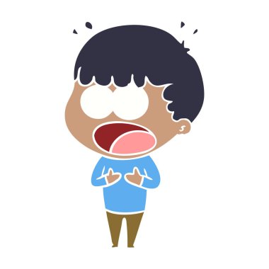 düz renk tarzı şok adam çizgi film