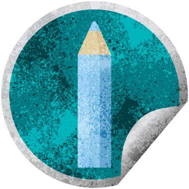 mavi boyama kalem grafik vektör çizim dairesel etiket