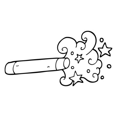 siyah beyaz çizgi film sihirbaz değneği