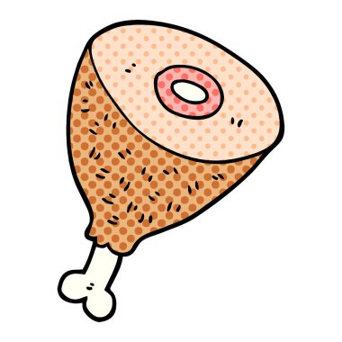 pişmiş et karikatür doodle