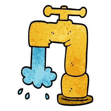 çizgi film doodle dökme musluk