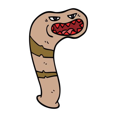 karikatür canavar sülük doodle