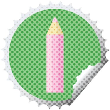 pembe kalem grafik vektör çizim etiket damga yuvarlak boyama