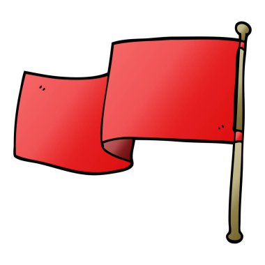 çizgi film doodle kırmızı bayrak