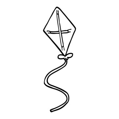 siyah beyaz çizgi film uçurtma