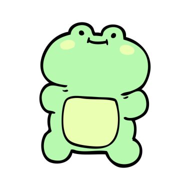 kurbağa, vektör, illüstrasyon karikatür doodle